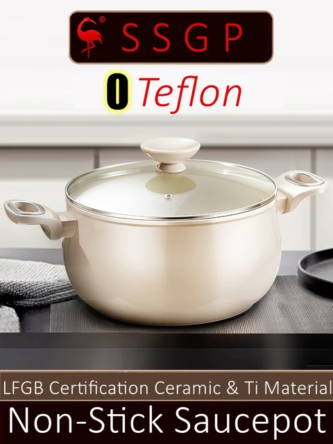 LFGB Certificated Ceramic & Titanium Saucepot Anti-overflow Soup Pot Scratch and Blacking Resistant Stewing Pot for Kitchen 2