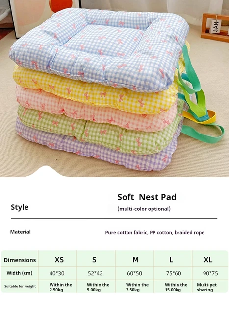 Chic Winter Pet Sleep Pad Dog & Cat Mats  Colorful with Bow Print Soft Cushion, Cute Kitty Nest Non-Slip Washable Cat Mat 6
