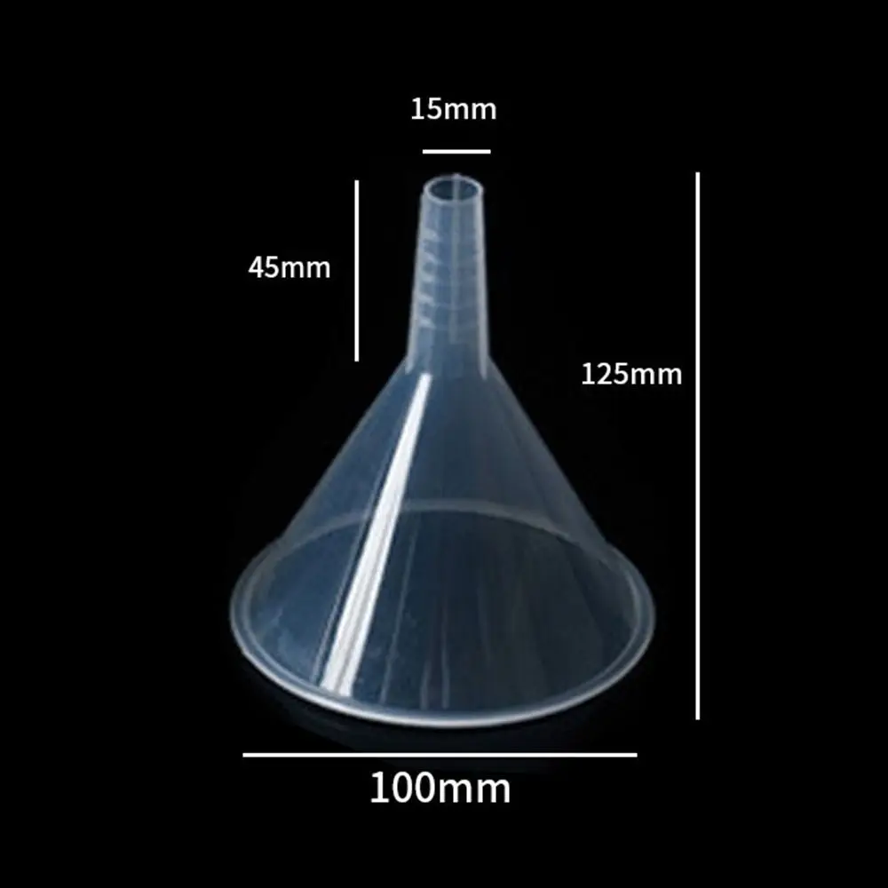 Clear Plastic Funnel Set for Kitchen and Lab Use