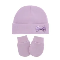New Born Baby Hat Birth Hat Baby Beanie Toddler Hat Glove Set Newborn Accessories 3