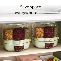 360 Degree Rotating Rice Grain Storage Container Dispenser Dry Cereal Kitchen Food Sealed Insectproof Bucket Kitchen Accessories 1