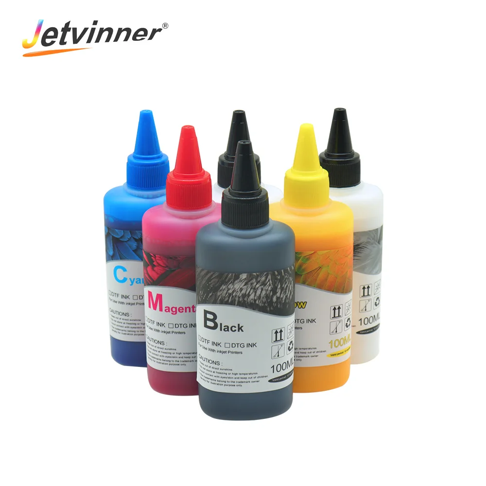 6*100ML DTF Ink Direct Transfer Film Heat Transfer For Epson Print head i3200 XP600 TX800 L1800 1390 L805 DTF Printer For tshirt