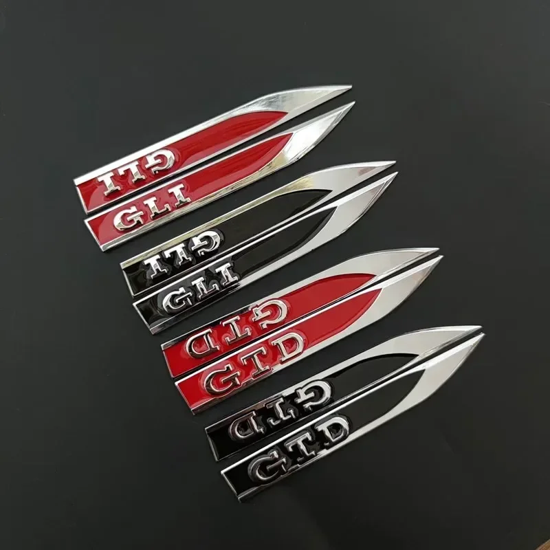 

2pcs x Metal GTD GLI GTI Side Fender Badge Emblem Sticker for suit V-W GOLF 5 6 7 MK7 MK4 MK5 MK6 Car Styling Accessories