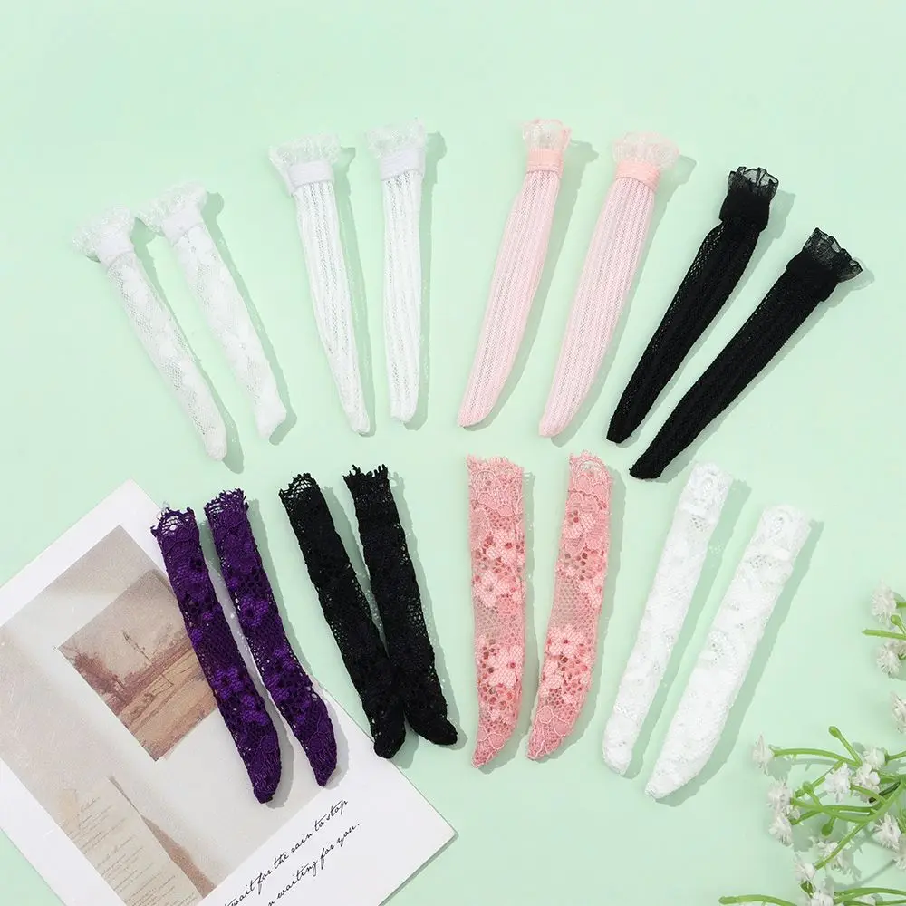 Fashion 1 Pair/Set Handmade Lace Stockings Long Sock Legging Casual Wear Accessories Dress Clothes for 1/6 Doll Baby DIY Toy
