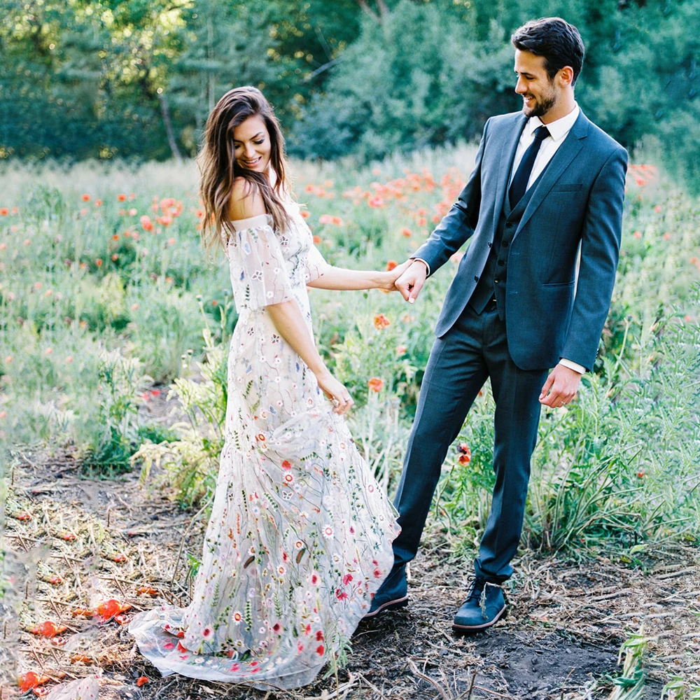 Boldly Boho: Embroidered Wedding Dresses With Colourful, 47% OFF