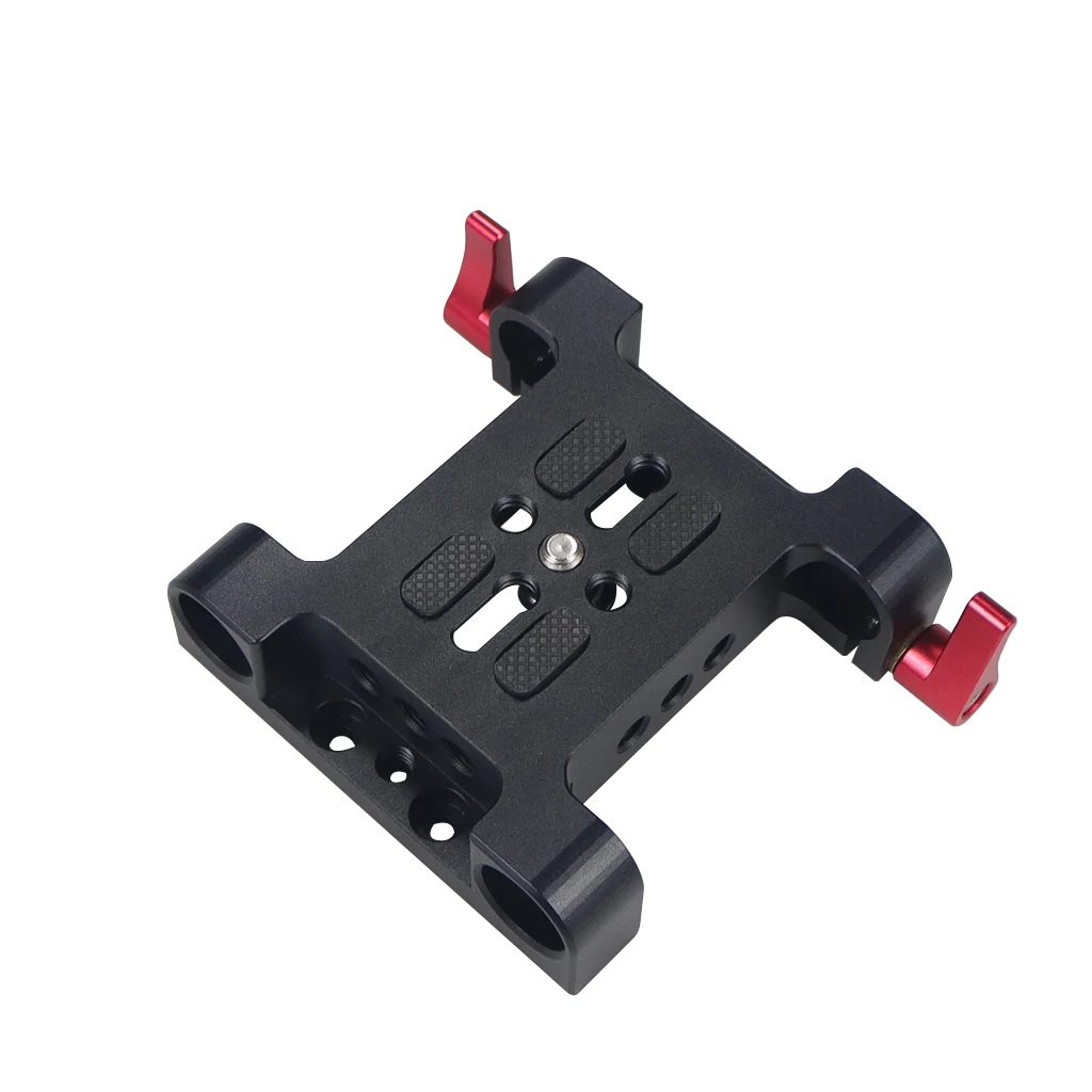Universal Camera Baseplate Shoulder Rig 15mm Rod Clamp Quick Release Adapter for Sony DSLR Cage Vlog Shoulder Support System camera shoulder rig