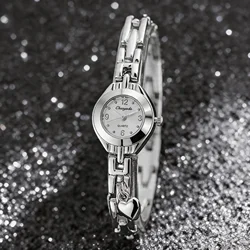 Elegant Luxury Women's Quartz Watch with Small Dial and Metal Band - Premium Gift Timepiece (Silver)