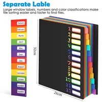 Multi-layer A4 folder color folder 12 labels rainbow inner page storage book file folder 2