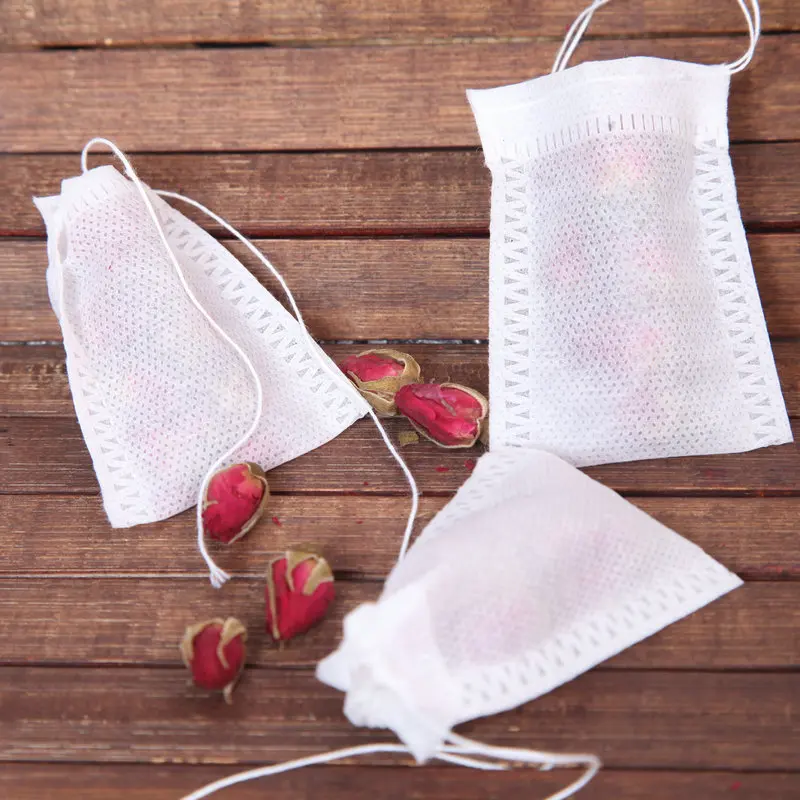 Disposable Tea Bags Disposable Tea Filter Bags 100pcs Food Grade Non-woven Fabric Tea Bags Tea Filter Bags for Spice Heal Seal Spice Filters disposable tea filter bags disposable tea bags