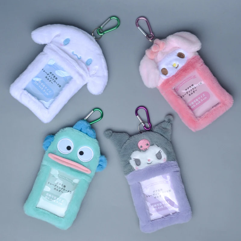 

Anime Sanrio Kuromi Melody Cartoon Plush Photo Card Holder Bus Card Bank Id Card Protective Display Sleeves Bag Pendant Gift
