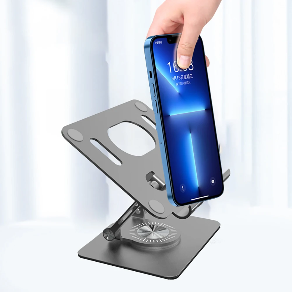 Foldable 360° Rotating Anti-Slip Tablet and Phone Holder - Height Adjustable