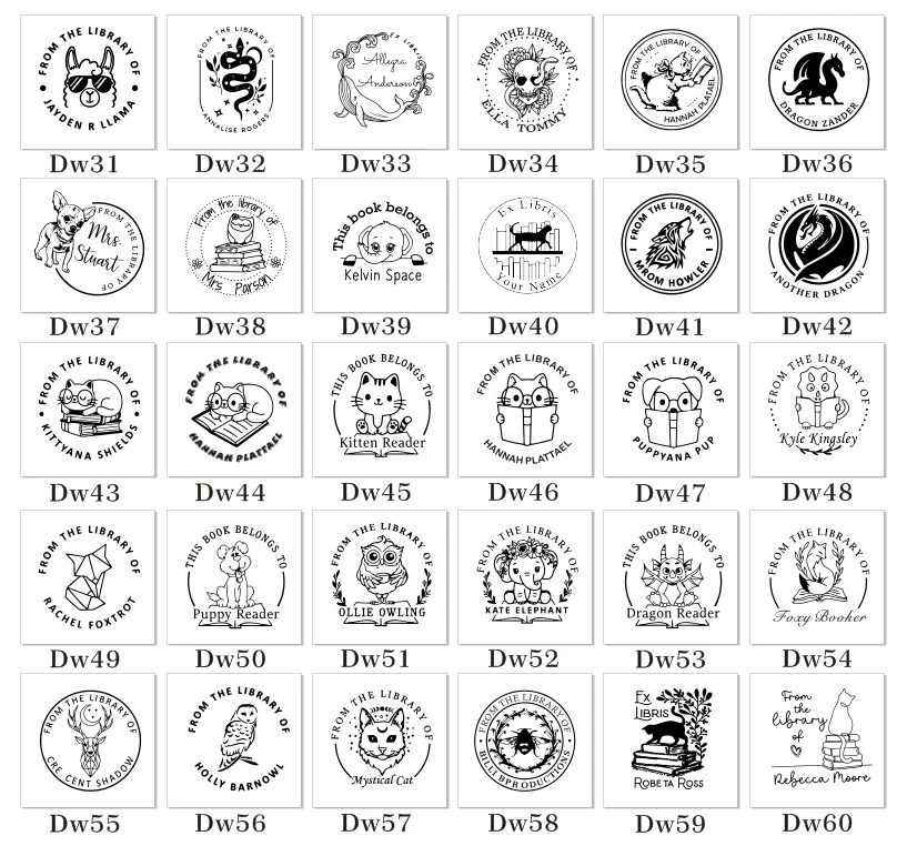 Teacher Library Seals Customize Personalized Self inking Cartoon Ex Libris Book Ink Stamp
