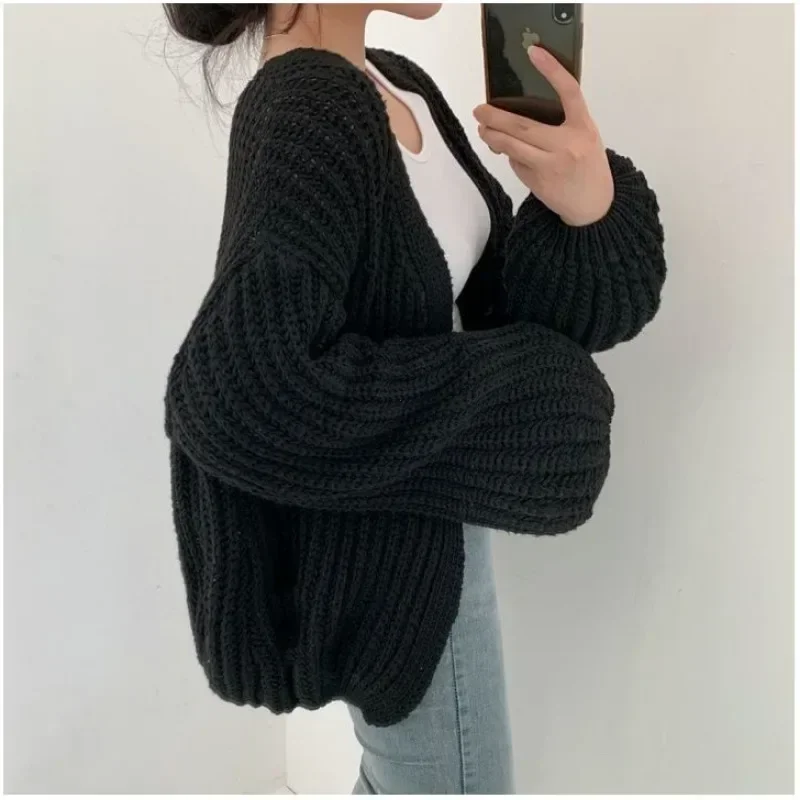 2024 Women’s Chic Korean Knit Cardigan – Short Vintage Poncho Top - Image 5