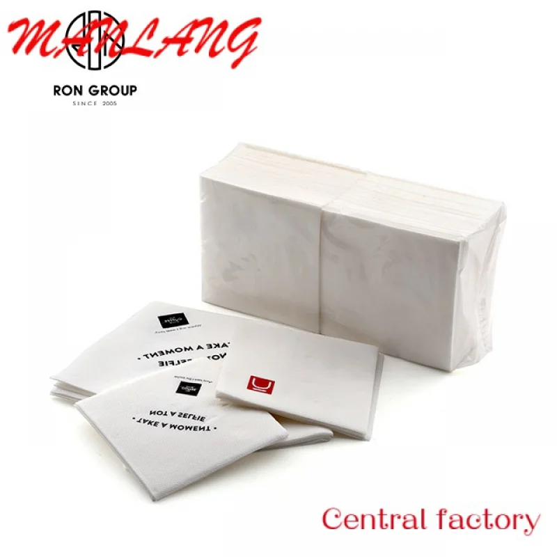 

Custom Printed Disposable Dinner Paper Custom Napkin With Logo Serviettes for Hotel Restaurant Beverage Cocktail Napkins