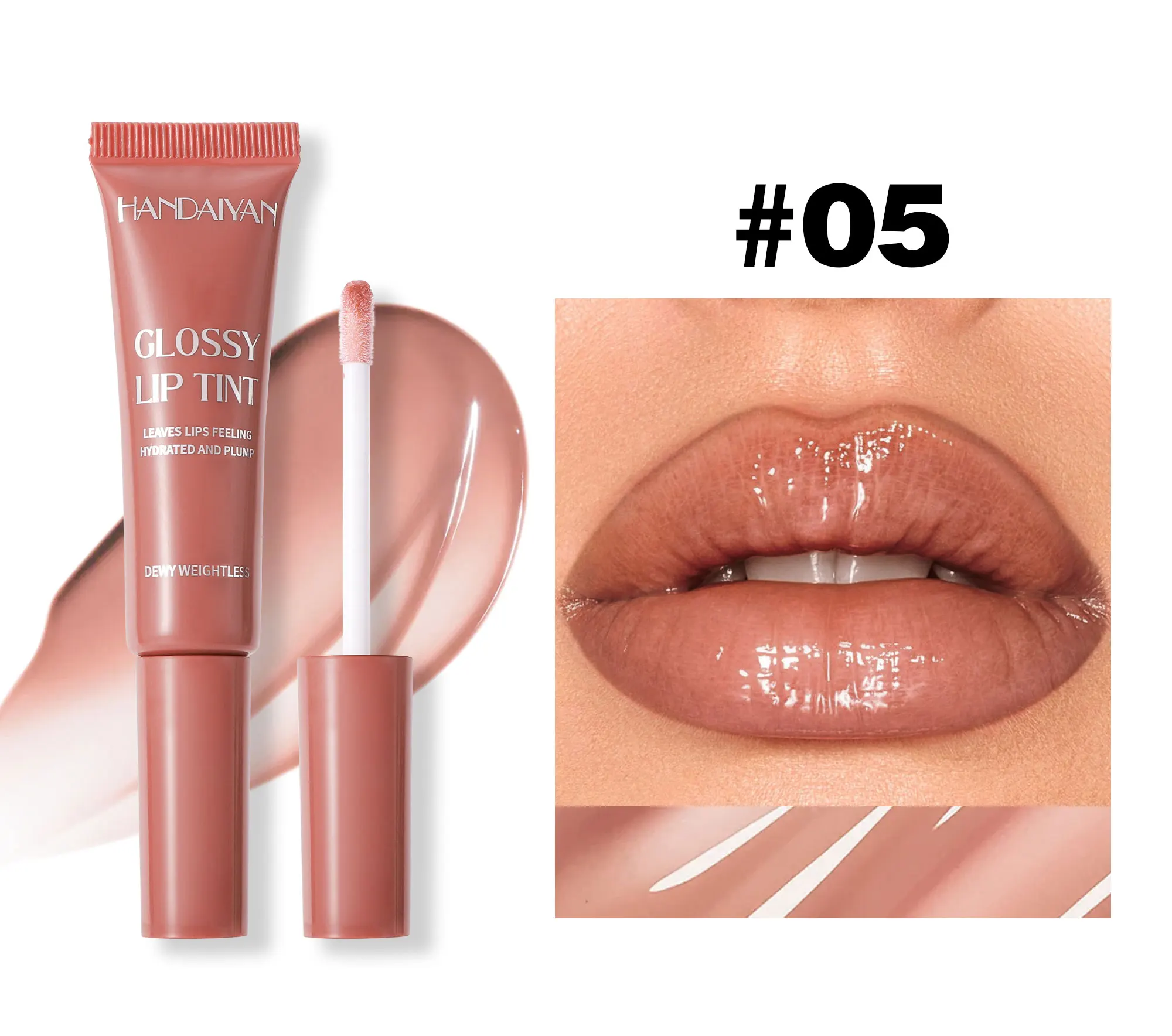 Brillo de labios café perlado aceite hidratante efecto espejo_voghion.com