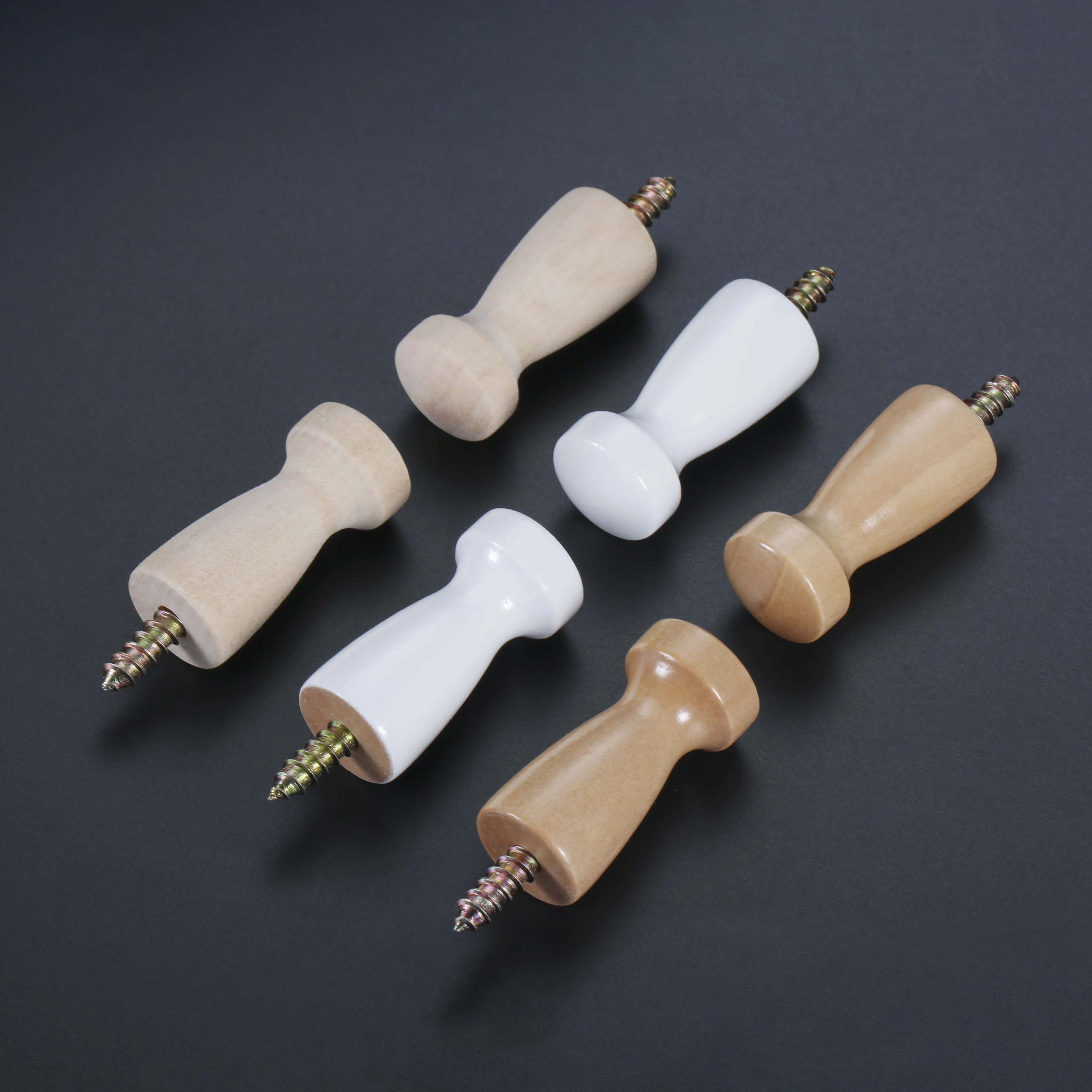 2pcs Mushrooms-Shape Screw-On Wooden Hook Coat Key Towel Mug Shaker Peg Wood Hooks & Screws Wall Mounted Bathroom Kitchen Hanger 6