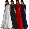 Elegant Long Sleeve round Neck White Wedding Dress 2025 New Outdoor Travel Photography A- Line Skirt Knitted Fabric Polyester