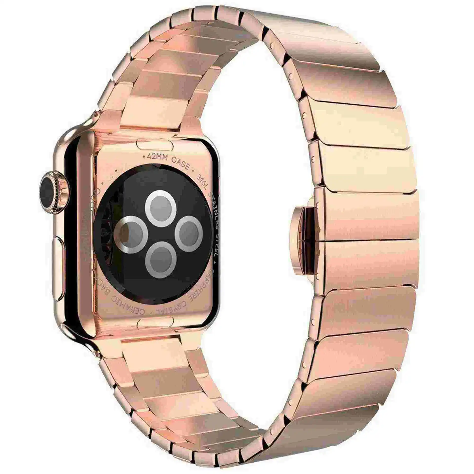 Luxurious Solid Stainless Steel Strap with Butterfly Buckle