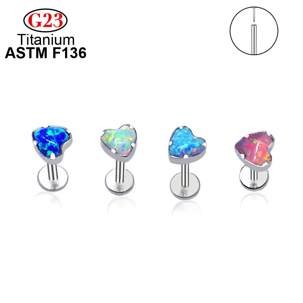 Exquisite-Opal-Heart-Stud-Earrings-Labret-Lip-Studs-G23-Titanium-16G ...