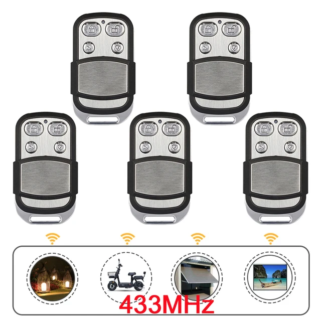 1-5PCS 433mhz Remote Control 4 Button Smart Copy Duplicator Electric Garage Door Gate Remote Cloning Universal Garage Door Gate 2