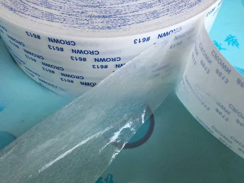 강력 접착 양면 테이프 크라운  613 고온 내성 얇은 테이프 60MM*50M 스탬핑 플레이트 명판 필름용