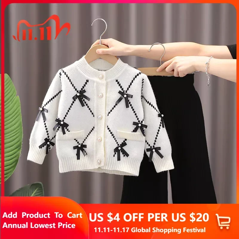 

1-8 Years Spring Autumn Fashion Kids Clothes Girls Sets Baby Girl Clothing Set Kids Knitwear Sweater Pants 2Pcs Suits Outfits