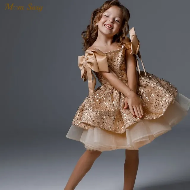 YiZYiF Vestito Biba Neonata Fiore Con Paillettes Nozze Festa Daigella - Foto 11