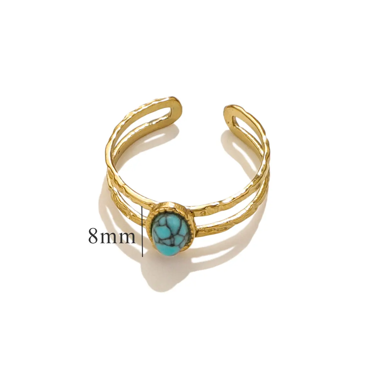 Turquoise Irregular Adjustable Rings - Trendy Fashion Jewelry
