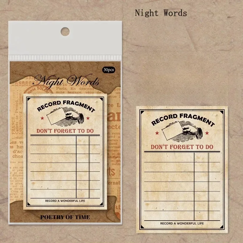 30Sheets Collage Supplies Memo Sticky Poetry Pad Account Convenience Material Decoration Writing Handmade Scrapbook 157*97mm 6
