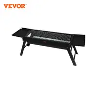 VEVOR 23in Portable Charcoal Grill Small Barbecue Grill Folding BBQ Grill Compact Foldable Grill Mini Smoker for Outdoor Cooking 1