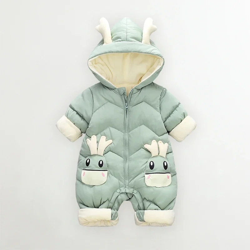 Vestiti per neonata appena nati Tuta da neve invernale più tuta per neonato in velluto spesso 0-3 anni Pagliaccetto per ragazzo Cappotto per bambino - immagine 4