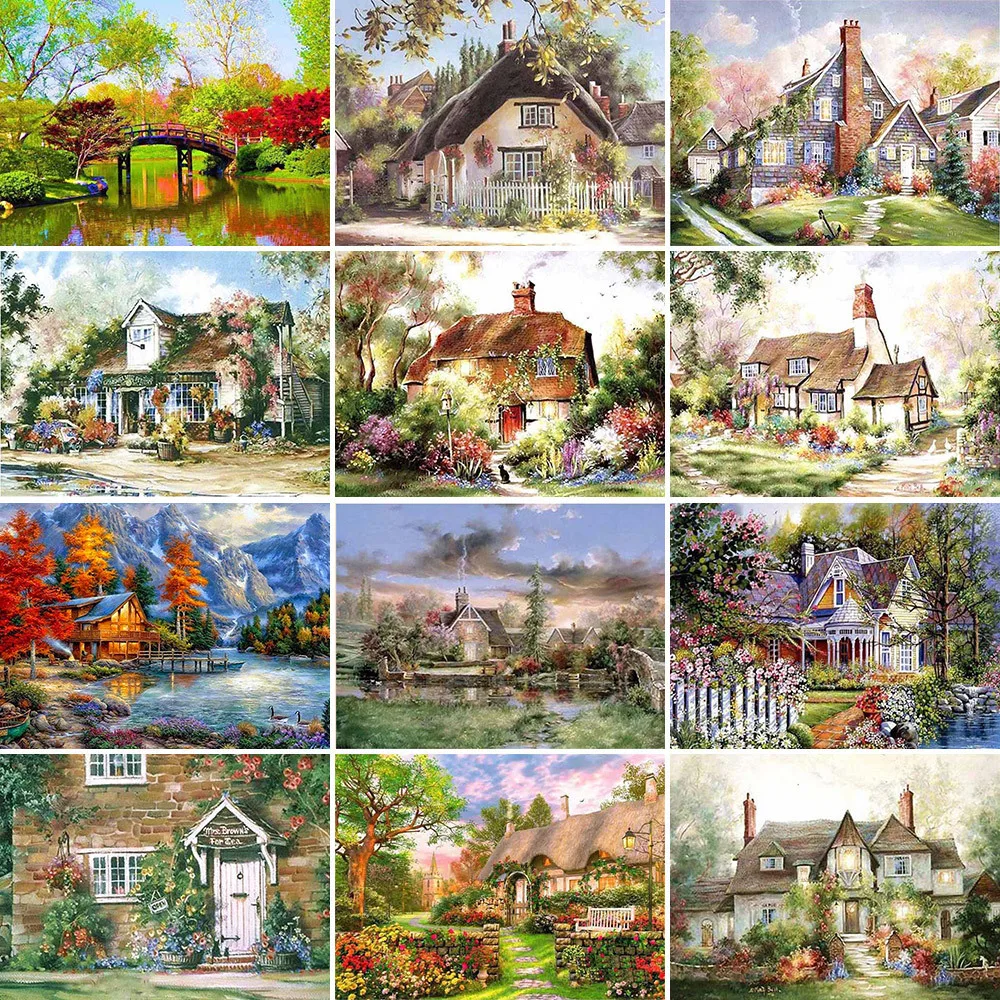 

House Villa Painting By Numbers 20x30 Acrylic Paint Arts And Crafts For Adults Room Decoration Mother's Gift Dropshipping 2023