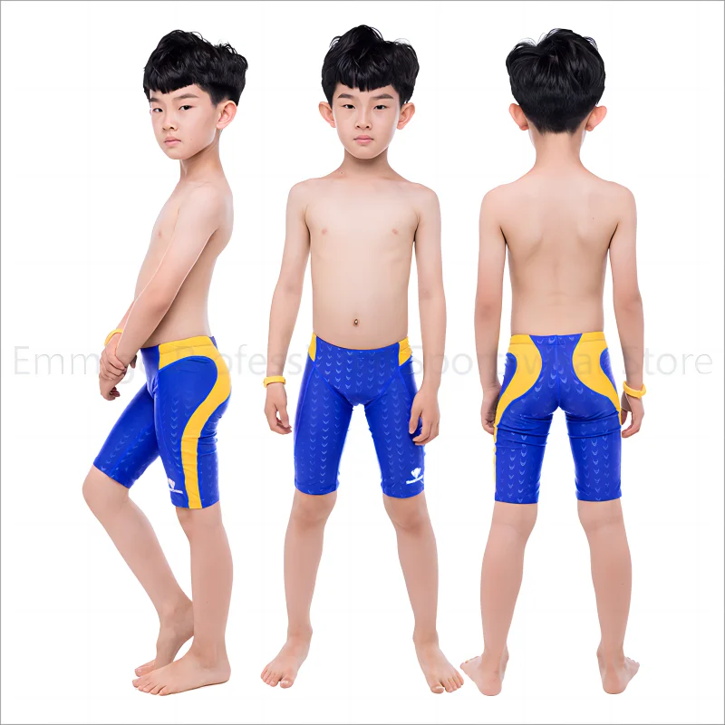 Boys Sharkskin Swim Trunks for Swimming Diving men swimming trunks