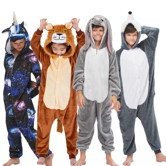 Pijamas de unicornio de animales para adultos, ropa de dormir de invierno,  Kigurumi, Panda, conejo, Lobo, Onesies, disfraces de Anime, Mono -  AliExpress