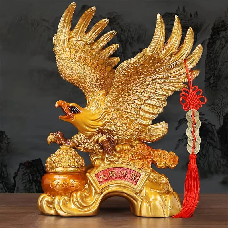 Feng Shui animal eagle grand display ornaments company desk study living room decor housewarming opening gift