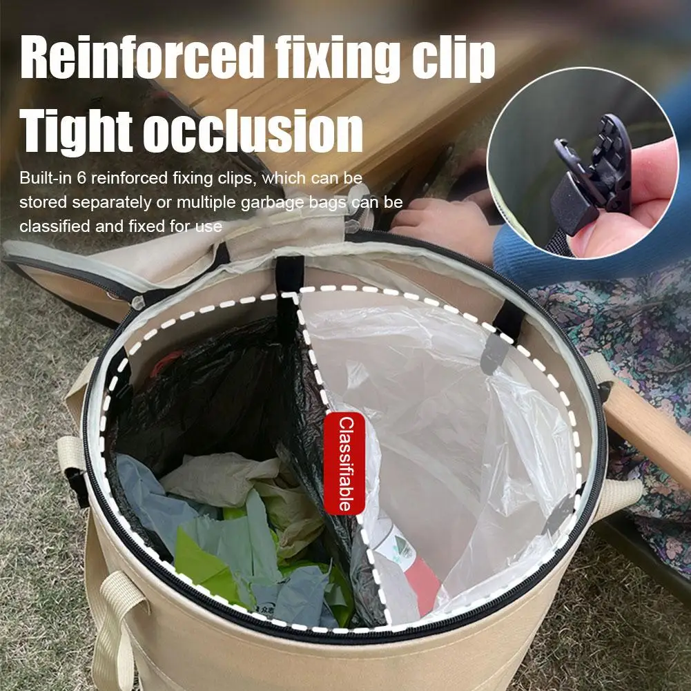 Outdoor Portable Foldable Trash Can Portable Camping Garbage Bin Home Toy Clothing Storage Yard Garden Deciduous Garbage Bag