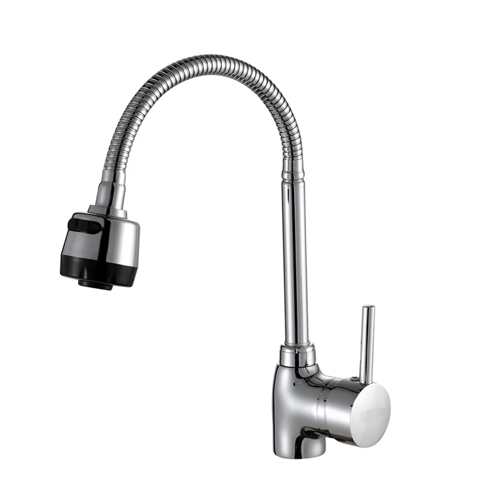 

Deck Mounted Chrome Color 360 Degree Turn with 2 Function Sprayer Of Kitchen Faucet