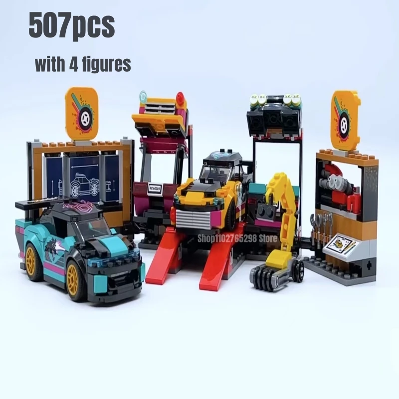 507Pcs Custom Car Garage Building Blocks Modello Fit 60389 Giocattoli Per Bambini Regalo Di Natale