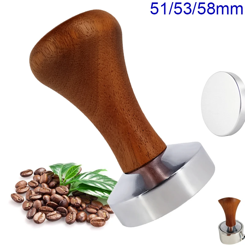 Coffee Tamper Barista Espresso 51mm 53mm 58mm Flat Press Tampers Base With Silicone Mat Dosing