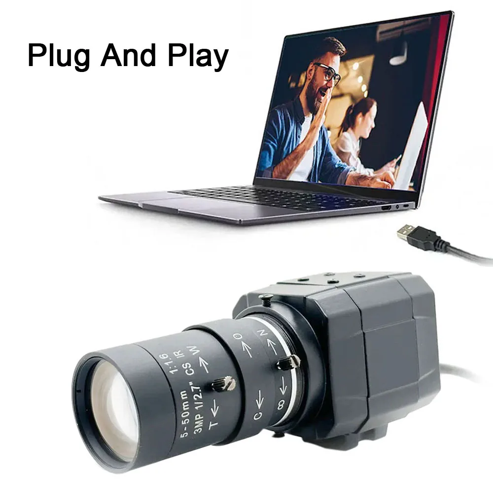 2K 4MP PC Webcam HD 2.8-12mm/5-50mm Varifocal Manual Zoom Lens 4.0 Millionpixels 30fps 2560x1440 MJPG UVC OTG High Speed USB Cam 6