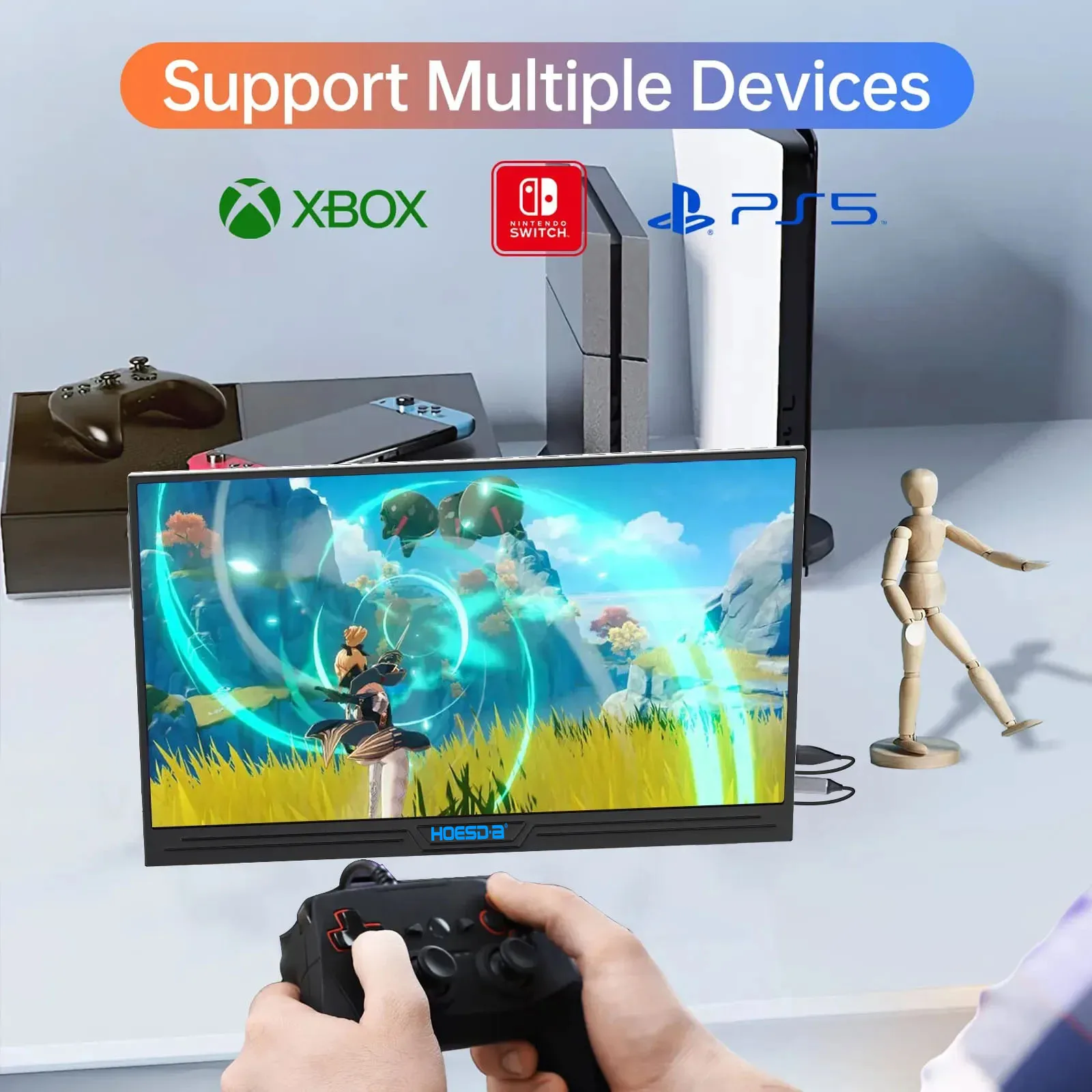 HOESD.a 15.6 ġ ġ , Ȯ ÷, 14 ġ ޴ , ps4 ġ xbox one Ʈ ޴ PC ӿ, 300cd/m2