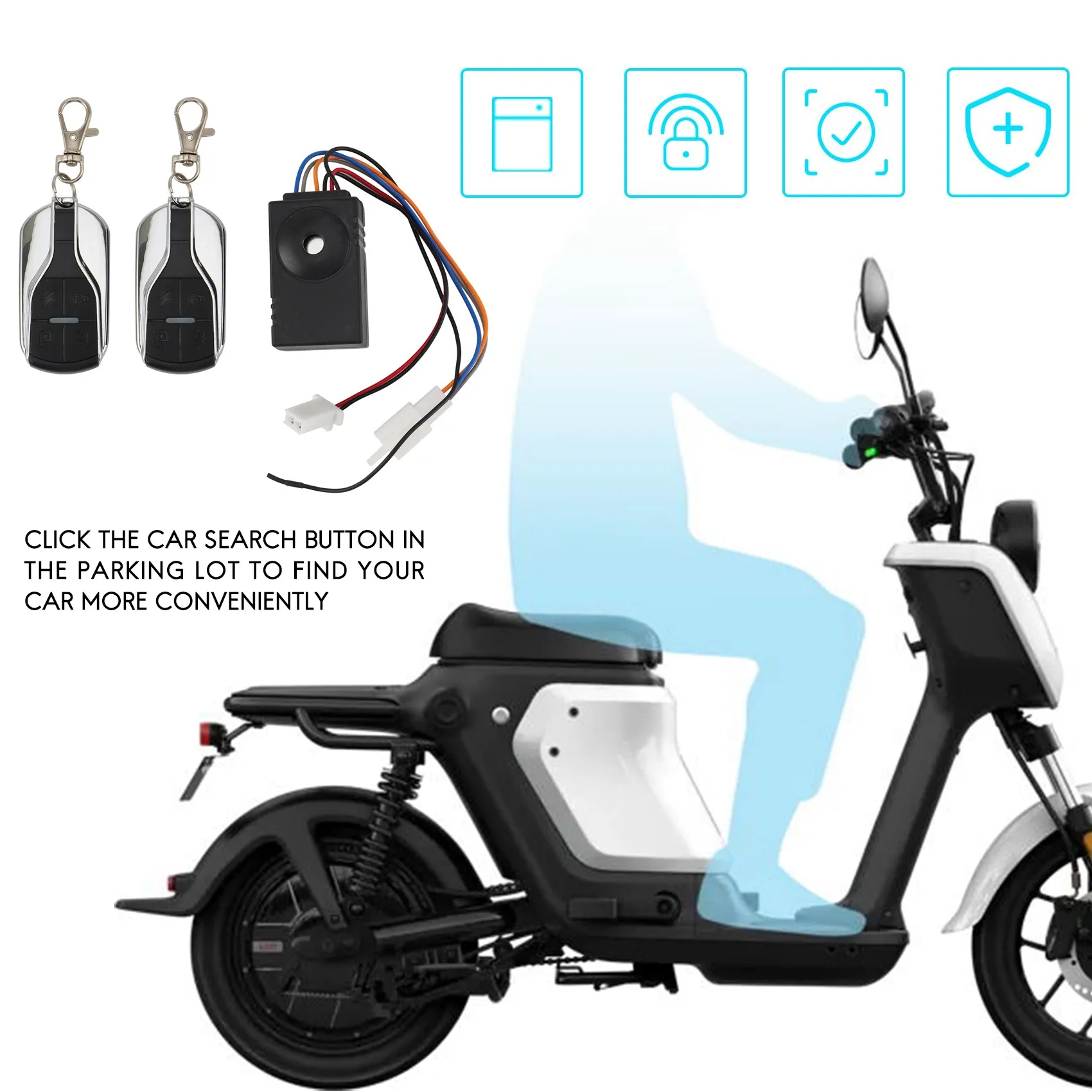 Ebike 경보 시스템, 전기 자전거, 스쿠터, 브러시리스 컨트롤러용 스위치 2 개 포함, 36V, 48V, 60V, 72V