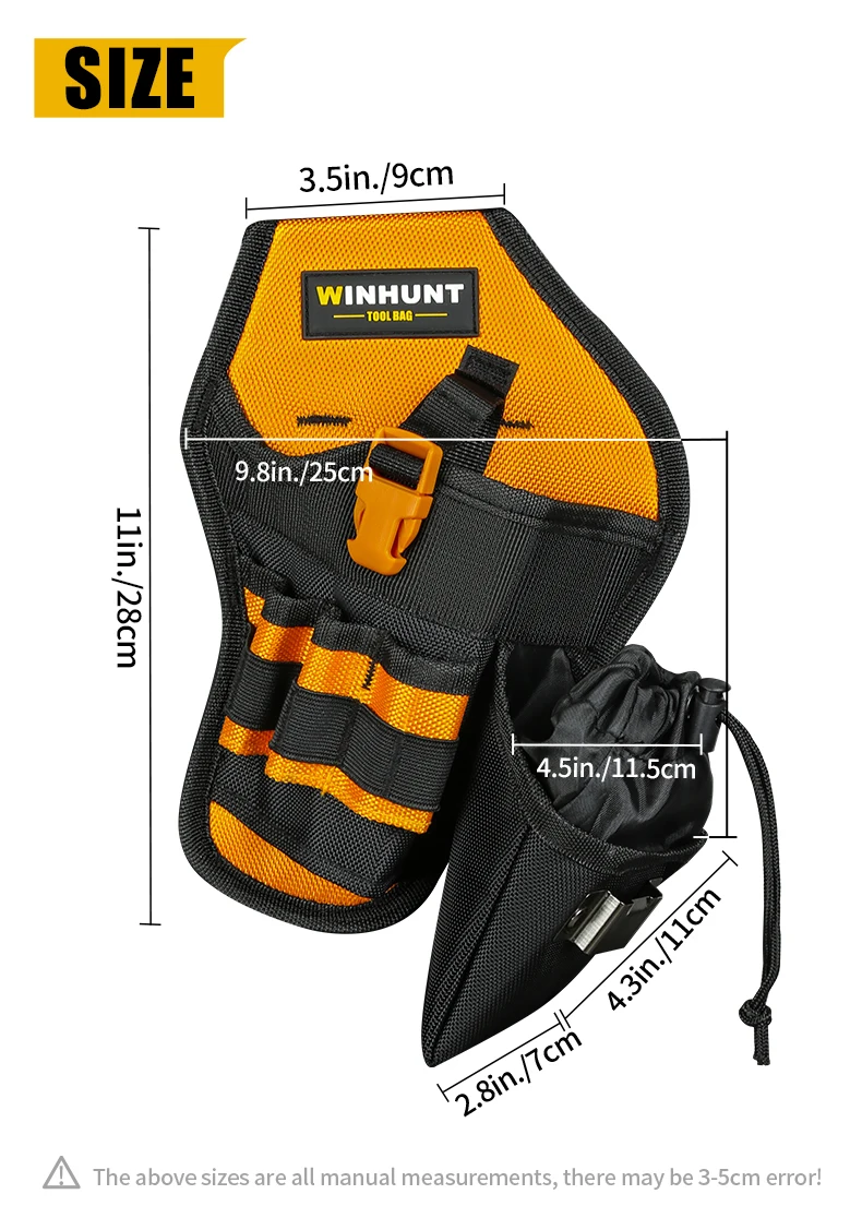 Werkzeugtasche, Bohrerhalter, Schlagschrauberhalter mit Bit-Tasche, Robuster Schlagwerkzeughalter für Werkzeuggürtel – Detail 7