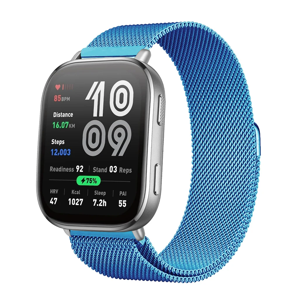 Magnetic Metal Mesh Smartwatch Wristband - 22mm Strap Bracelet