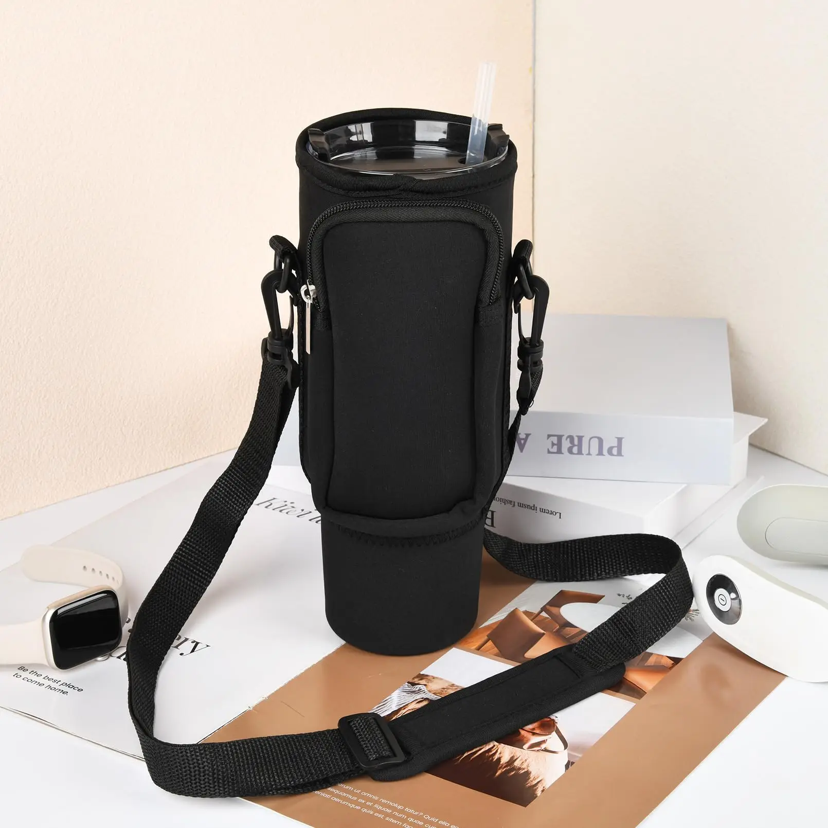 Water Bottle Carrier Bag Compatible with Stanley 40oz Tumbler with Handle,  Water Bottle Holder with Adjustable Shoulder Strap - AliExpress