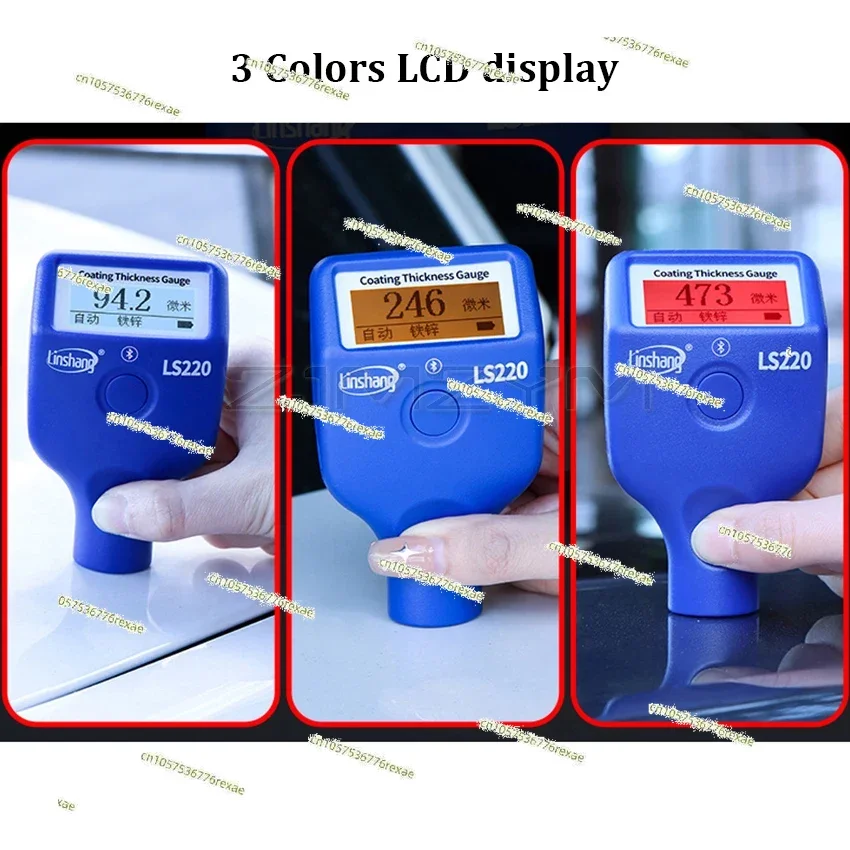자동차 페인트 필름 두께 게이지, LCD 스크린 페인트 코팅 두께 테스터,-20 ℃, 0-3500μm, 0.1μm Fe, NFe 프로브 게이지 LS220