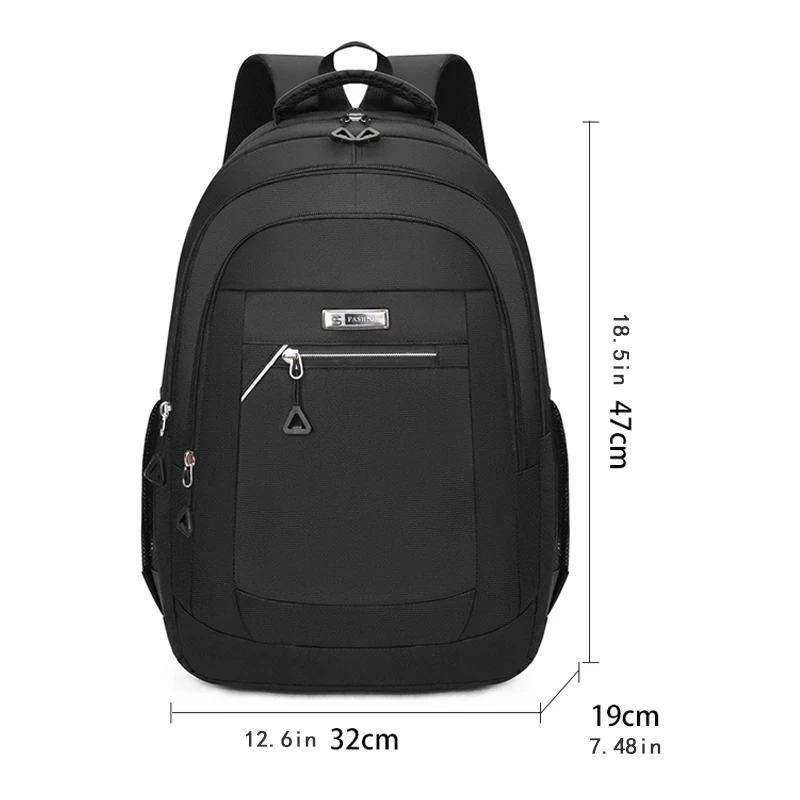 Large-capacity backpack with adjustable shoulder straps, multiple compartments, and durable polyester material, suitable for tra