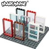 Marumine 60616 Window Door Frame 1x4x6 Building Blocks 60596 MOC Parts with Glass Toys for Children House City Compatible Brick 1