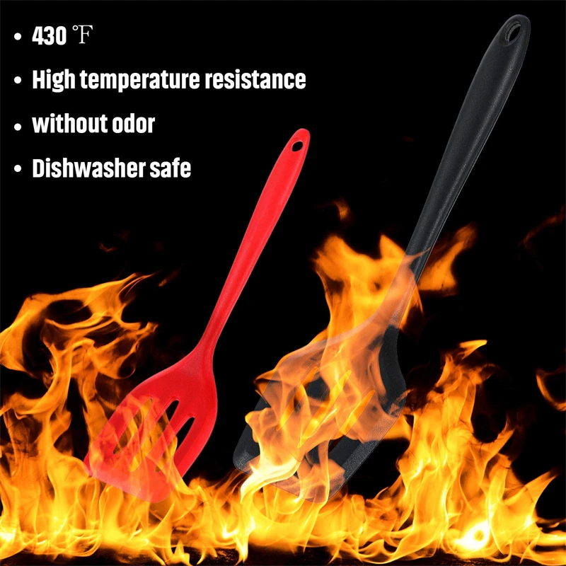30cm Silicone Slotted Turner Egg Fish Frying Pan Scoop Non-Stick Fried Shovel Spatula Heat Resistant Turner Cooking Utensils kitchen utensils