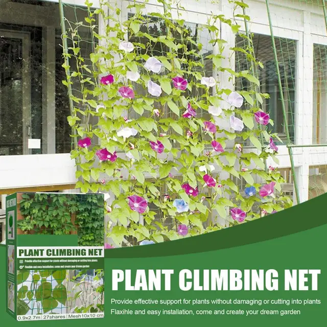 1 Beállított Növényi Mászó Háló Könny-Ellenálló, Nem Zavaró, Jó Nyújtó Erő Csomók Tervezés Növény Termesztési Támogatás Nettó Kerti Ellátás - Image 3